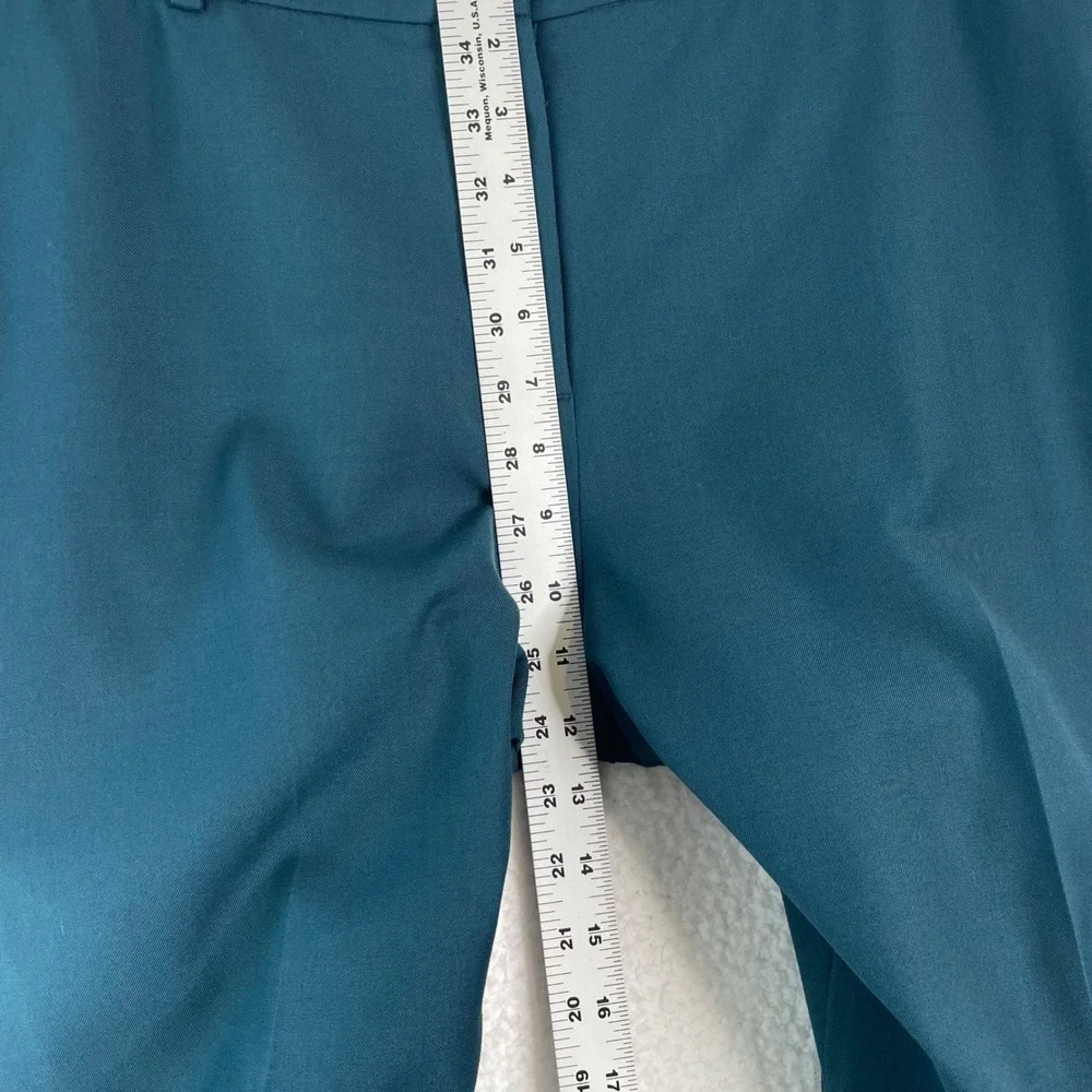 Ann Taylor Teal Blue Wool Blend Straight Leg Dress Pants Womens Size 16